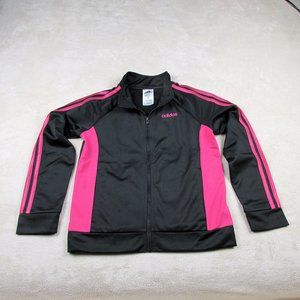ADIDAS BLACK PINK LIGHT RUNNING BASKETBALL JACKET GIRLS L/14 ZIPPER FRONT NICE